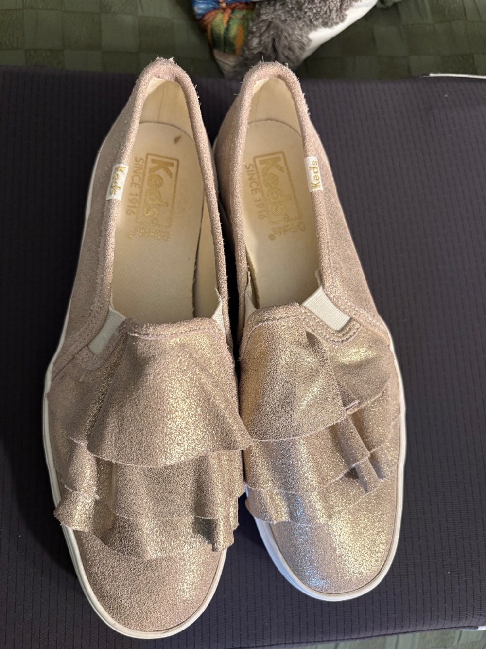 Keds Gold Ruffle Slip-on Shoes